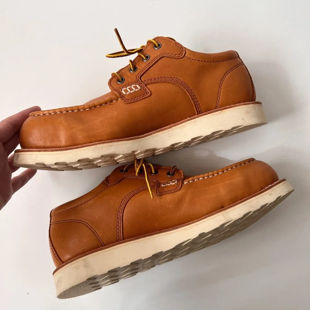 WORX by Red Wing Shoes Moc Toe Oxford Size 9.5 Mens Brown Leather Work Shoe Boot